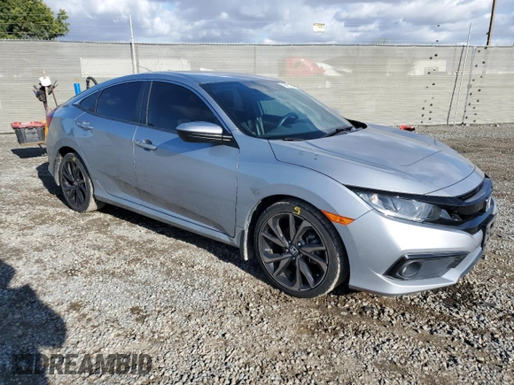 2020 Honda Civic Sedan Sport with VIN 19XFC2F85LE209319, listed as a Copart auction lot 48481385 with 58,457 mi miles and Salvage Title. Bid and sale history available at carsss.com. Image 4.