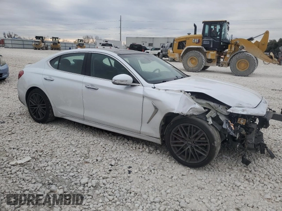 2019 Genesis G70 Dynamic with VIN KMTG34LE3KU014251, listed as a Copart auction lot 87297734 with 97,705 mi miles and Salvage Title. Bid and sale history available at DreamBid. Image 4.