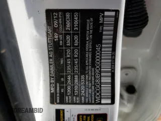 2013 Mercedes-Benz GLK 350 with VIN WDCGG8JB9DG000045, listed as a Copart auction lot 43123455 with 216,746 mi miles and Salvage Title. Bid and sale history available at DreamBid. Image 12.