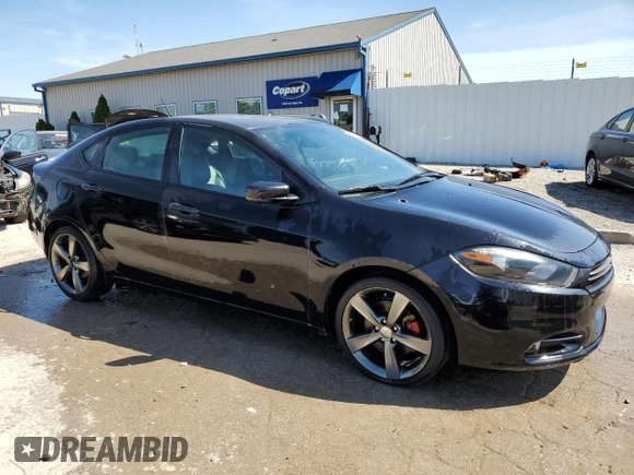 2016 Dodge Dart GT with VIN 1C3CDFEB2GD555795, listed as a Copart auction lot 51531945 with 216,703 mi miles and Salvage Title. Bid and sale history available at DreamBid. Image 4.