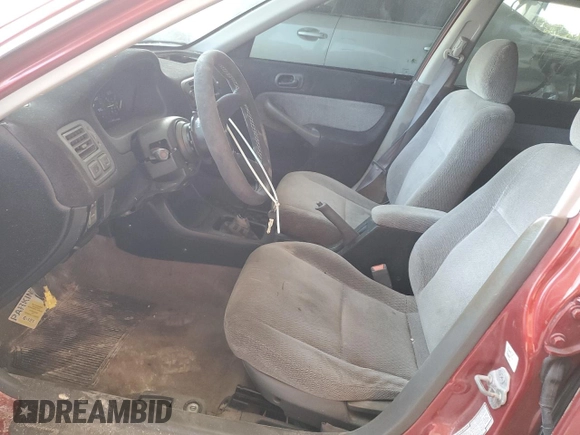 1998 Honda Civic LX with VIN 1HGEJ6676WL018876, listed as a Copart auction lot 55343785 with 167,876 mi miles and Salvage Title. Bid and sale history available at DreamBid. Image 7.