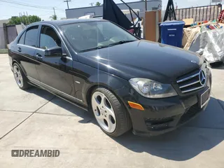 2012 Mercedes-Benz C 250 Sport with VIN WDDGF4HB8CR215271, listed as a Copart auction lot 63818775 with 100,010 mi miles and Salvage title. Bid and sale history available at DreamBid. Image 1.