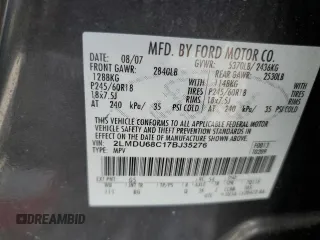 2007 Lincoln MKX z VIN 2LMDU68C17BJ35276, wystawiony jako Copart lot #56134445 z przebiegiem 213 181 mil mil oraz Szkoda całkowita • Salvage title. Historia ofert i sprzedaży dostępna na DreamBid. Obrazek 13.