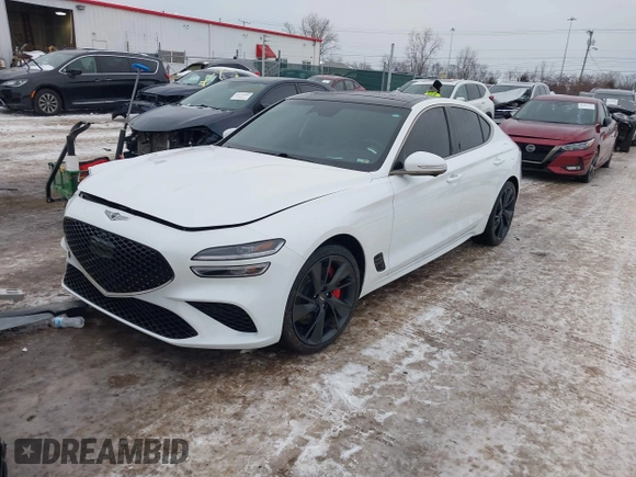 2022 Genesis G70 3.3T with VIN KMTG54TE0NU084062, listed as a IAAI auction lot 41334467 with 39,923 mi miles. Bid and sale history available at carsss.com. Image 17.