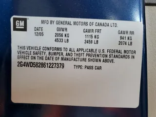 2006 Buick LaCrosse CXL with VIN 2G4WD582861227379, listed as a Copart auction lot 53037025 with 127,200 mi miles and Salvage Title. Bid and sale history available at carsss.com. Image 12.