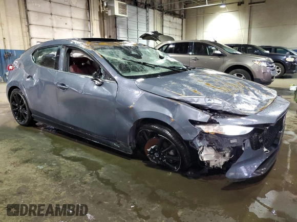 2024 Mazda 3 S Carbon Edition with VIN JM1BPBLM2R1709387, listed as a Copart auction lot 52748755 with 25,380 mi miles and Non Repairable. Bid and sale history available at DreamBid. Image 4.
