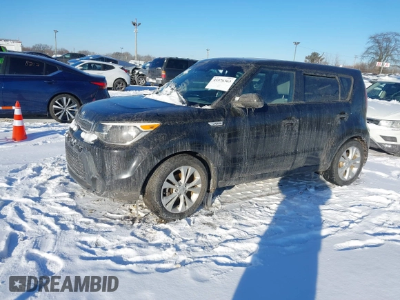 2015 Kia Soul + with VIN KNDJP3A57F7187233, listed as a IAAI auction lot 41576363 with 96,017 mi miles. Bid and sale history available at carsss.com. Image 2.