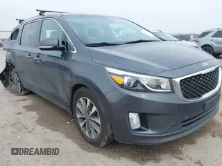 2015 Kia Sedona EX with VIN KNDMC5C10F6081596, listed as a IAAI auction lot 41508912 with 120,845 mi miles. Bid and sale history available at carsss.com. Image 1.
