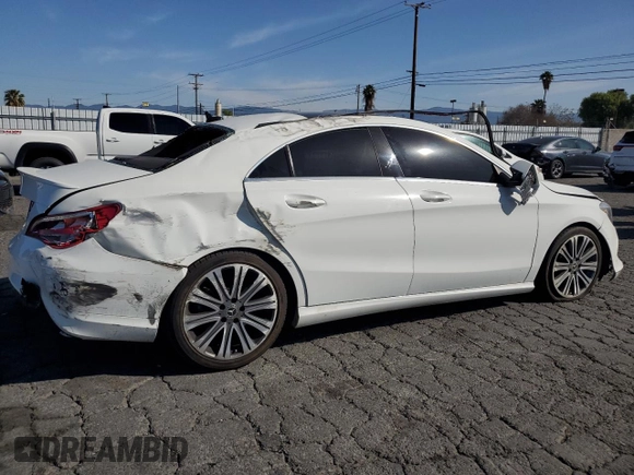 2018 Mercedes-Benz CLA with VIN WDDSJ4EB2JN639546, listed as a Copart auction lot 52007175 with 179,547 mi miles and Salvage Title. Bid and sale history available at carsss.com. Image 3.