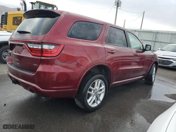 2023 Dodge Durango GT Plus with VIN 1C4RDJDGXPC553692, listed as a Copart auction lot 43779265 with 59,698 mi miles and Clean Title. Bid and sale history available at carsss.com. Image 3.
