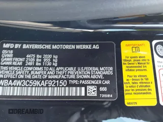2019 BMW 4 Series 430i with VIN WBA4W3C59KAF92150, listed as a IAAI auction lot 42045034 with 35,888 mi miles and . Bid and sale history available at DreamBid. Image 9.