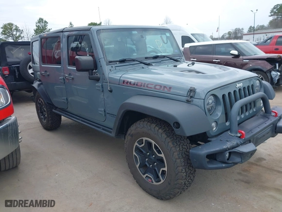 2015 Jeep Wrangler Unlimited Rubicon Hard Rock with VIN 1C4HJWFG1FL679873, listed as a IAAI auction lot 41508722 with 97,165 mi miles. Bid and sale history available at carsss.com. Image 1.