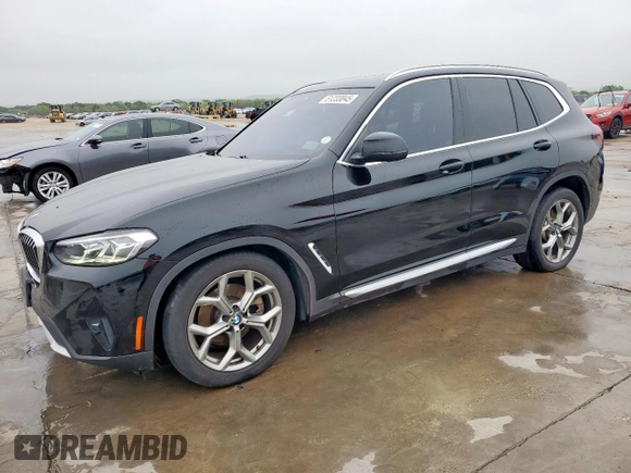 2022 BMW X3 sDrive30i with VIN 5UX43DP0XN9K72210, listed as a Copart auction lot 51233045 with 65,858 mi miles and Salvage Title. Bid and sale history available at DreamBid. Image 1.