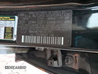 2014 Kia Cadenza Premium with VIN KNALN4D79E5145705, listed as a Copart auction lot 54633985 with 148,913 mi miles and Clean Title. Bid and sale history available at DreamBid. Image 12.