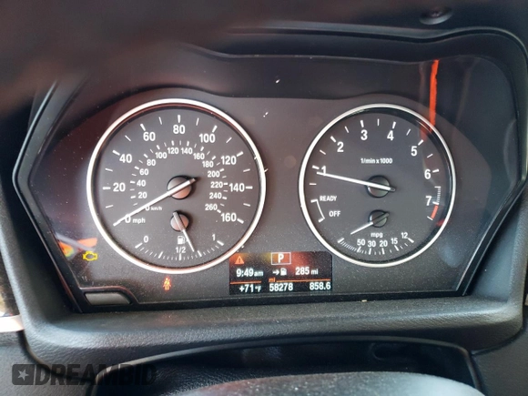 2016 BMW X1 xDrive28i with VIN WBXHT3Z32G4A50321, listed as a Copart auction lot 38800493 with 58,278 mi miles. Bid and sale history available at carsss.com. Image 9.