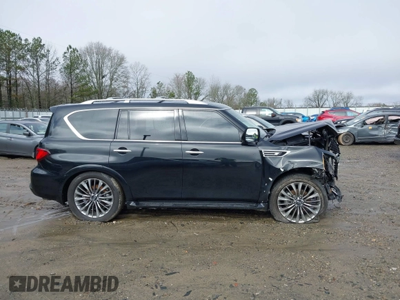 2021 Infiniti QX80 SENSORY with VIN JN8AZ2BE7M9271822, listed as a IAAI auction lot 41572764 with 84,502 mi miles. Bid and sale history available at carsss.com. Image 13.