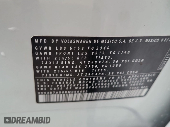 2024 Volkswagen Tiguan SE с VIN 3VV3B7AX0RM096462, выставлен на аукционе IAAI как лот 42844462 с пробегом 33 442 миль миль и . История ставок и продаж доступна на DreamBid. Изображение 50.