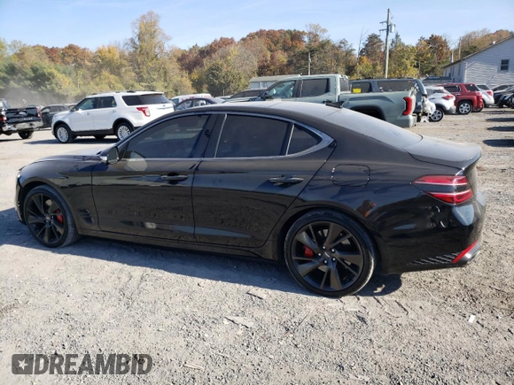 2022 Genesis G70 3.3T with VIN KMTG54TE4NU096876, listed as a Copart auction lot 78324464 with 32,349 mi miles and Salvage Title. Bid and sale history available at DreamBid. Image 2.