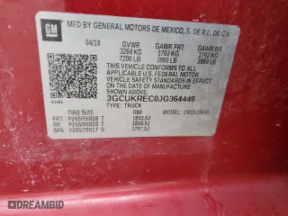 2018 Chevrolet Silverado 1500 LT with VIN 3GCUKREC0JG364449, listed as a Copart auction lot 43485215 with 113,962 mi miles and Salvage Title. Bid and sale history available at carsss.com. Image 15.