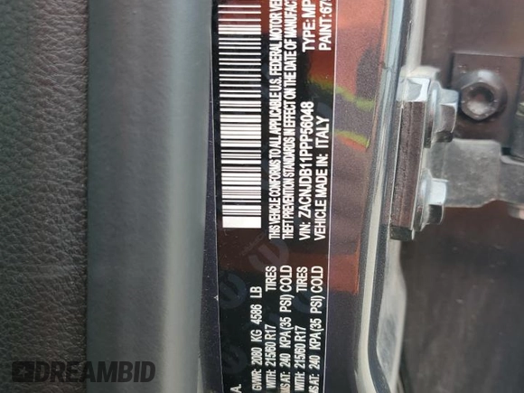 2023 Jeep Renegade Latitude with VIN ZACNJDB11PPP56048, listed as a Copart auction lot 59201435 with 17,974 mi miles and Salvage title. Bid and sale history available at DreamBid. Image 14.