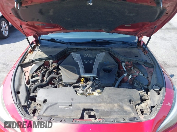 2017 Infiniti Q50 Red Sport 400 with VIN JN1FV7AR3HM870642, listed as a IAAI auction lot 42070635 with 163,848 mi miles. Bid and sale history available at carsss.com. Image 10.