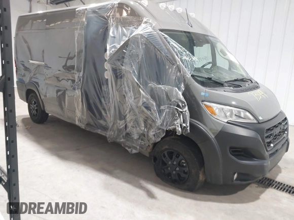 2023 Ram ProMaster Cargo with VIN 3C6LRVDG0PE502779, listed as a IAAI auction lot 41947349 with 37,569 mi miles. Bid and sale history available at carsss.com. Image 1.