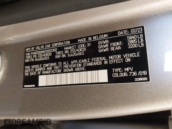 2023 Volvo XC40 Ultimate z VIN YV4ED3UM4P2052302, wystawiony jako IAAI lot #41350191 z przebiegiem 8 542 mil mil oraz . Historia ofert i sprzedaży dostępna na DreamBid. Obrazek 9.