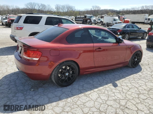 2012 BMW 1 Series 135i with VIN WBAUC9C5XCVM12726, listed as a Copart auction lot 48102254 with 82,285 mi miles and Salvage title. Bid and sale history available at DreamBid. Image 3.