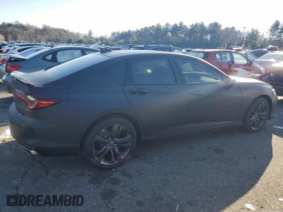 2022 Acura TLX w/A-Spec Package with VIN 19UUB5F57NA003556, listed as a Copart auction lot 82908574 with 2,266 mi miles and Non repairable. Bid and sale history available at DreamBid. Image 3.