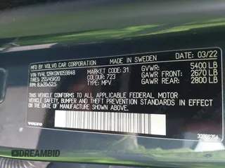 2022 Volvo XC60 Momentum z VIN YV4L12RK0N1059848, wystawiony jako IAAI lot #41714245 z przebiegiem 31 404 mil mil oraz . Historia ofert i sprzedaży dostępna na DreamBid. Obrazek 9.