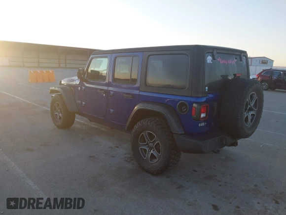 2018 Jeep Wrangler Unlimited Sport with VIN 1C4HJXDN2JW282882, listed as a IAAI auction lot 41744064 with 111,183 mi miles and . Bid and sale history available at DreamBid. Image 3.