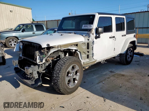 2016 Jeep Wrangler Unlimited Sahara z VIN 1C4HJWEG6GL218719, wystawiony jako Copart lot #56065235 z przebiegiem 96 061 mil mil oraz Szkoda całkowita • Salvage title. Historia ofert i sprzedaży dostępna na DreamBid. Obrazek 1.