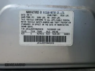 2012 Infiniti EX Journey with VIN JN1AJ0HR7CM450636, listed as a Copart auction lot 54300375 with 66,786 mi miles and Salvage Title. Bid and sale history available at carsss.com. Image 13.