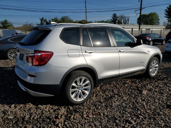 2013 BMW X3 xDrive28i with VIN 5UXWX9C53D0A21403, listed as a Copart auction lot 53545535 with 61,528 mi miles and Salvage Title. Bid and sale history available at carsss.com. Image 3.
