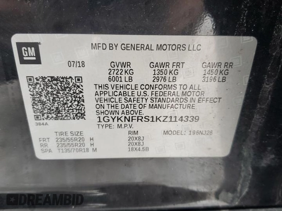2019 Cadillac XT5 Premium Luxury AWD z VIN 1GYKNFRS1KZ114339, wystawiony jako Copart lot #44032245 z przebiegiem 77 484 mil mil oraz Czysty tytuł • Clean title. Historia ofert i sprzedaży dostępna na DreamBid. Obrazek 13.