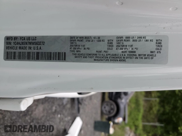 2021 Jeep Wrangler Unlimited Sahara with VIN 1C4HJXEN7MW563272, listed as a Copart auction lot 57398575 with 73,861 mi miles and Salvage title. Bid and sale history available at DreamBid. Image 14.