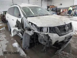2019 Nissan Pathfinder S with VIN 5N1DR2MM9KC647851, listed as a IAAI auction lot 41289955 with 77,346 mi miles and . Bid and sale history available at DreamBid. Image 6.