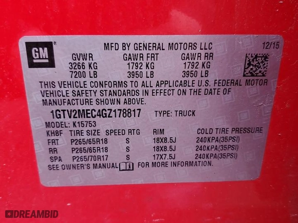 2016 GMC Sierra 1500 SLE with VIN 1GTV2MEC4GZ178817, listed as a Copart auction lot 49032875 with 167,470 mi miles and Salvage Title. Bid and sale history available at carsss.com. Image 12.
