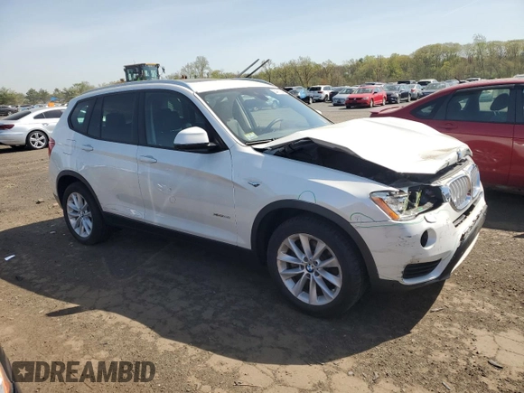 2017 BMW X3 xDrive28i with VIN 5UXWX9C33H0W69079, listed as a Copart auction lot 54417295 with 41,385 mi miles and Salvage Title. Bid and sale history available at DreamBid. Image 4.