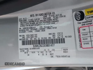 2012 Lincoln MKZ with VIN 3LNHL2GC3CR801477, listed as a IAAI auction lot 42127292 with 43,237 mi miles and . Bid and sale history available at DreamBid. Image 9.