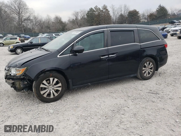 2014 Honda Odyssey EX-L with VIN 5FNRL5H65EB061079, listed as a Copart auction lot 48259855 with 126,498 mi miles and Salvage Title. Bid and sale history available at DreamBid. Image 1.