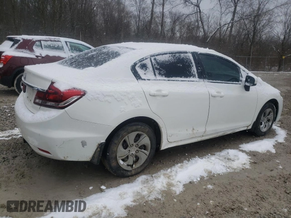 2015 Honda Civic Sedan LX with VIN 19XFB2F56FE263340, listed as a Copart auction lot 50523355 with 134,973 mi miles and Salvage Title. Bid and sale history available at carsss.com. Image 3.