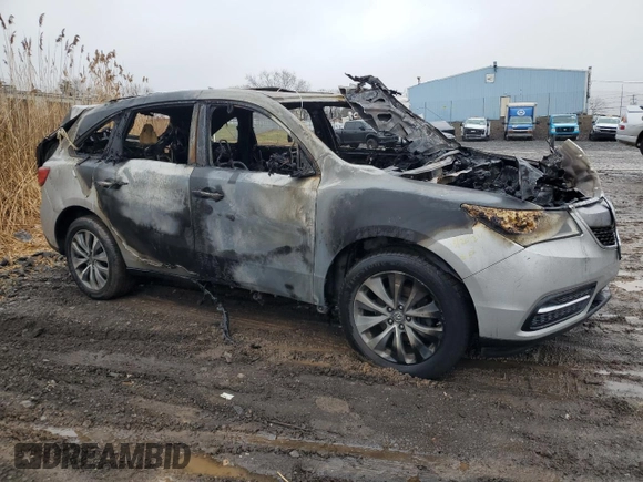 2014 Acura MDX Tech Pkg with VIN 5FRYD4H43EB043504, listed as a Copart auction lot 50368135 with 0 mi miles and Salvage Title. Bid and sale history available at carsss.com. Image 4.