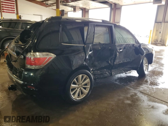 2012 Toyota Highlander Hybrid Limited with VIN JTEDC3EH3C2008879, listed as a Copart auction lot 52225555 with 0 mi miles and Salvage Title. Bid and sale history available at carsss.com. Image 3.