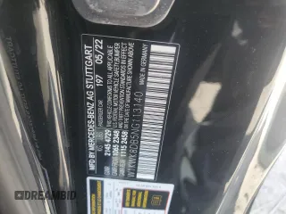 2022 Mercedes-Benz C 300 with VIN W1KWK8DB5NG113140, listed as a Copart auction lot 76947864 with Not Provided miles and Non Repairable. Bid and sale history available at DreamBid. Image 13.