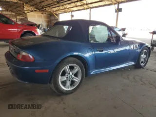 2000 BMW Z3 2.5 with VIN 4USCH9347YLF88222, listed as a Copart auction lot 59898395 with 125,123 mi miles and Clean title. Bid and sale history available at DreamBid. Image 3.
