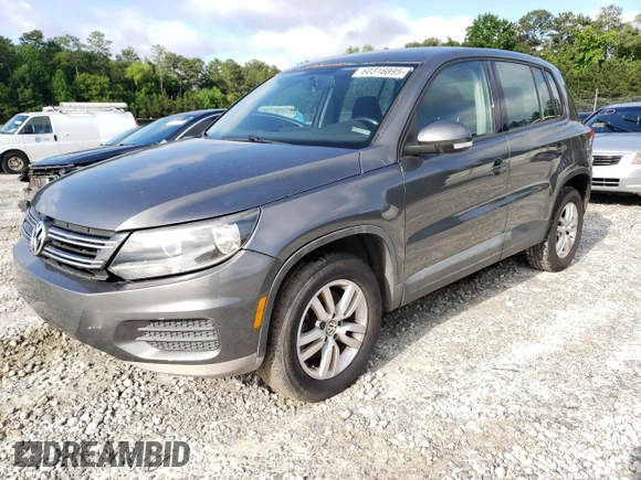 2014 Volkswagen Tiguan S z VIN WVGBV3AX2EW519798, wystawiony jako Copart lot #60316895 z przebiegiem 182 002 mil mil oraz Czysty tytuł • Clean title. Historia ofert i sprzedaży dostępna na DreamBid. Obrazek 1.