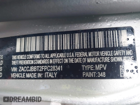 2015 Jeep Renegade Latitude z VIN ZACCJBBT2FPC28341, wystawiony jako IAAI lot #42286301 z przebiegiem 120 676 mil mil oraz . Historia ofert i sprzedaży dostępna na DreamBid. Obrazek 9.