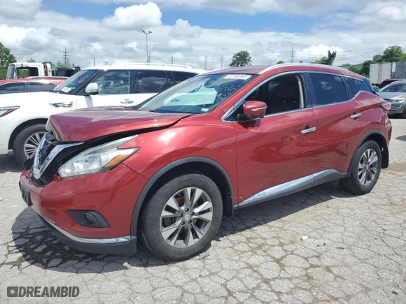 2015 Nissan Murano Platinum with VIN 5N1AZ2MH2FN210306, listed as a Copart auction lot 53768064 with 100,544 mi miles and Salvage Title. Bid and sale history available at carsss.com. Image 1.