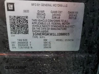 2020 Chevrolet Traverse LT Cloth with VIN 1GNERGKW1LJ288915, listed as a Copart auction lot 45138695 with 87,447 mi miles and Salvage Title. Bid and sale history available at carsss.com. Image 13.